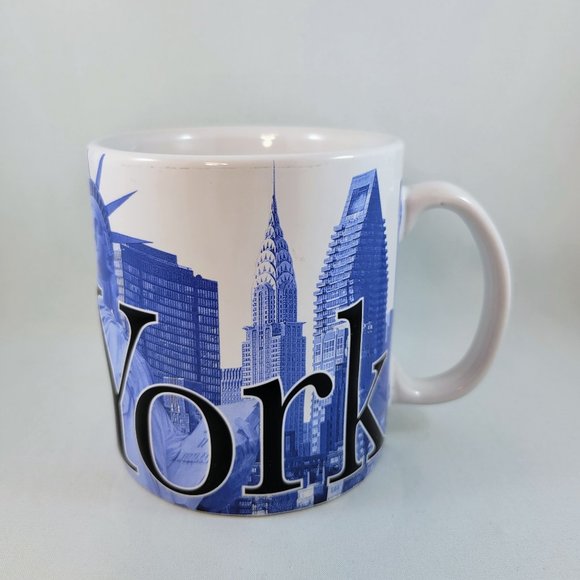 Mug New York Americaware Cup Coffee Tea USA Large Blue White - Picture 3 of 10